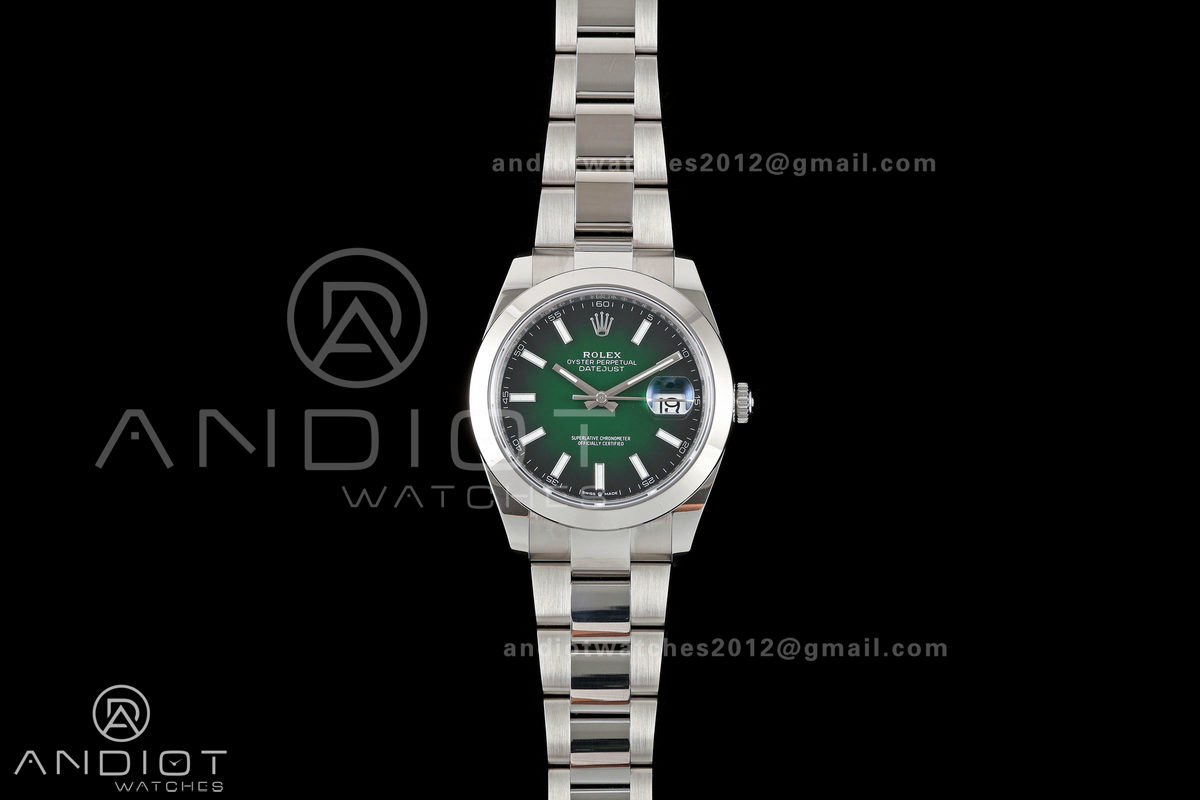 DateJust 41 126300 SEEK 1:1 Best Edition 904L Steel Green Ombre Dial on Oyster Bracelet VR3235